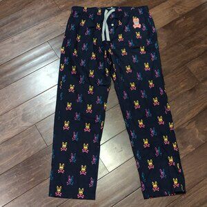 Psycho Bunny Men's Skull Bunny Pajama Pants Navy Blue LARGE
